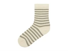 Lil Atelier turtledove/forest fog stribede strømper bomuld (2-pak)